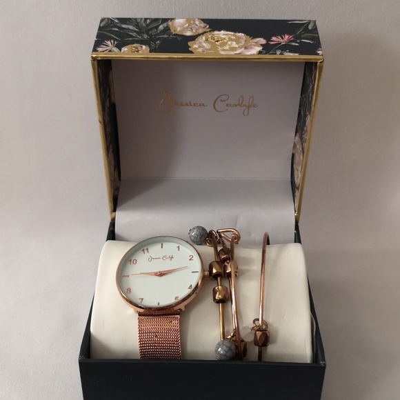 Jessica Carlyle Rose Gold Watch and Four Matching Bracelet Set in Box - Picture 8 of 8